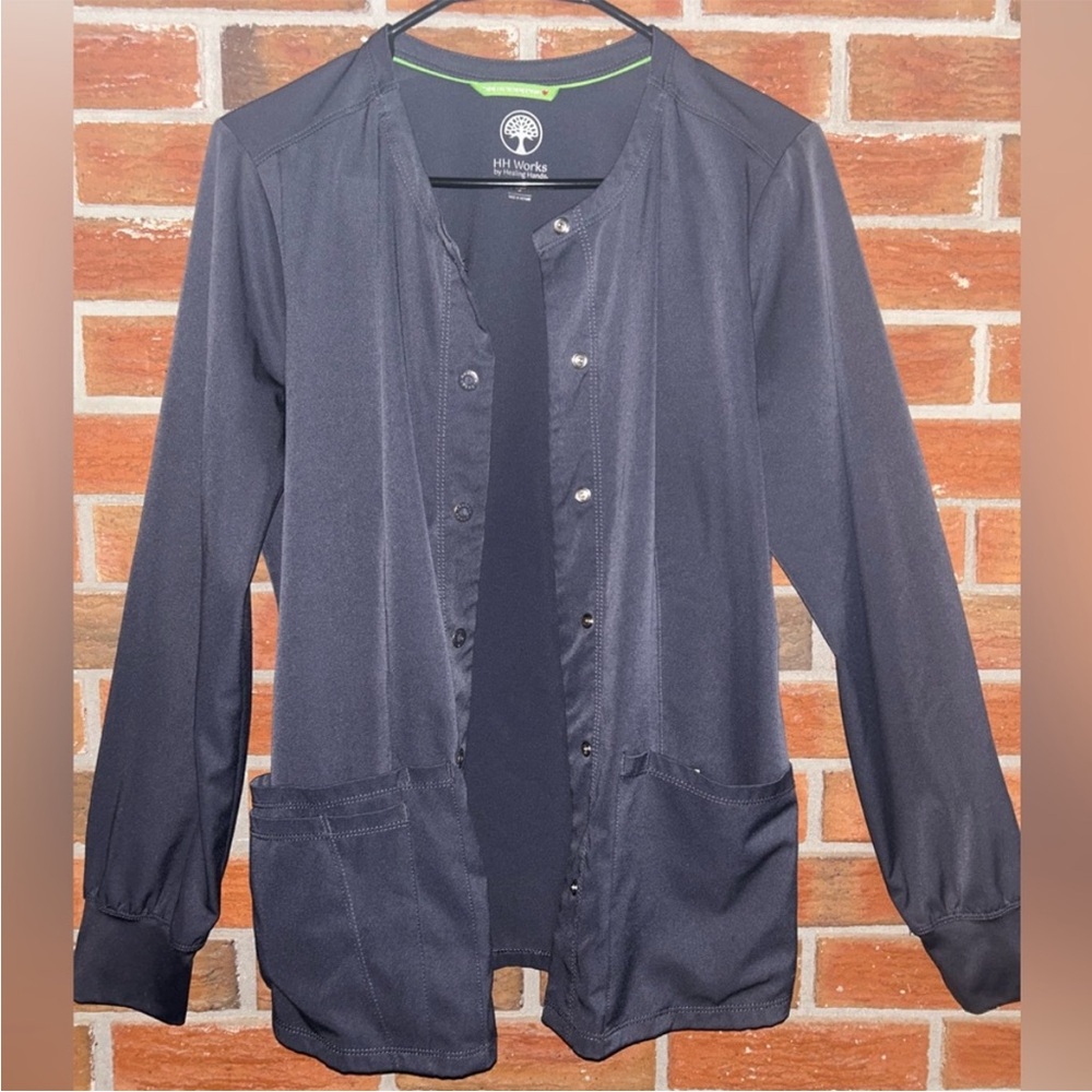 healing hands Navy Blue Medical Scrub Jacket